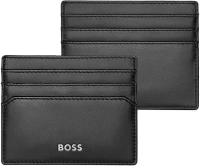 HUGO BOSS Leren Kaarthouder Classic Smooth Card Holder Black Zwart