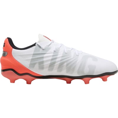 Puma Voetbalschoenen voor kinderen, model King Match, voor harde ondergrond (Wit, Rood)