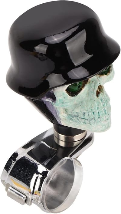 Skull Vorm Stuurknop voor Auto, Boot of Vrachtwagen - Stuurwiel Spinner, Handvat en Versterker voor Betere Controle en Comfort