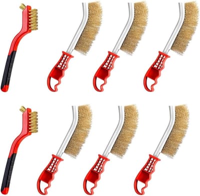 Set van 8 Messing Borstels voor het Verwijderen van Roest en Stof, Ideaal voor Lassen en Schoonmaken