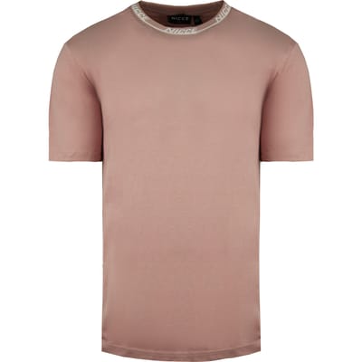 Nicce Korte Mouwen Roze Heren Eto Effen T-shirt Crew Neck 211 1 09 08 0339