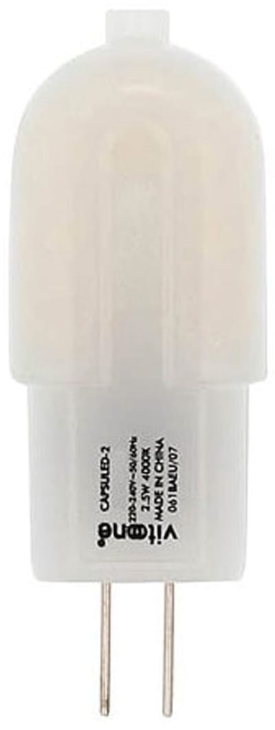 VITO LED Capsule Steeklamp G4 - 2.5W (vervangt 20W) - 200lm - 2700K - 220-240V - Dimbaar - Ø16mm - Energiezuinig