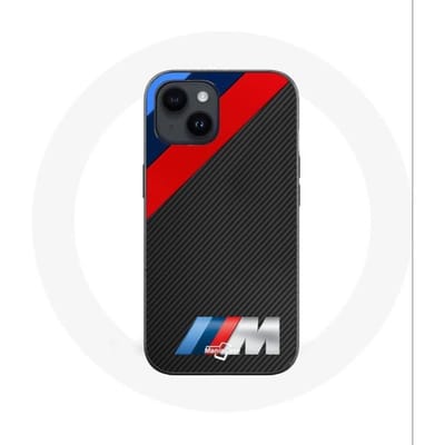 Hoesje voor iPhone 14 - BMW - M Collectie - Zacht - Zwart - Logo