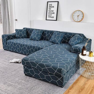 L-vormige hoek Chaise Longue Sofa Cubre Sofa Elastische bankhoes Stretch bankhoezen voor de woonkamer 3-seater 190-230cm