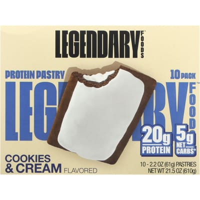 Legendary Foods, Pâtisserie Protéinée, Cookies & Crème, 10 Pâtisseries, 2,2 oz (61 g) Chaque