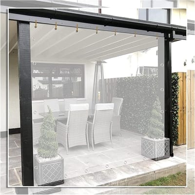 Transparant Dekzeil - Pergola Gordijn - Buiten Leven - Waterdicht PVC - 300 x 200 cm - Transparant
