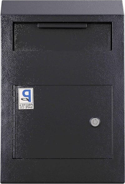 Drop Box Kluis - Geldkluis Envelop - Geld Veilig Storten - Versterkte Dubbele Deur - 4 Inch Diepte - Zwart