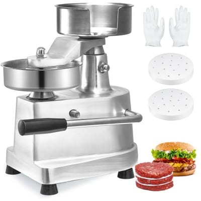 VEVORCommerciële Burger Patty Maker 13cm Hamburger Beef Patty Maker Heavy Duty Food Grade Rvs Burger Press Keuken Vlees Shaper