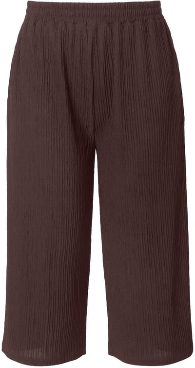 Studio Untold - Dames - Culotte wijde pijpen jersey met structuur - Chocolade - Maat 42+