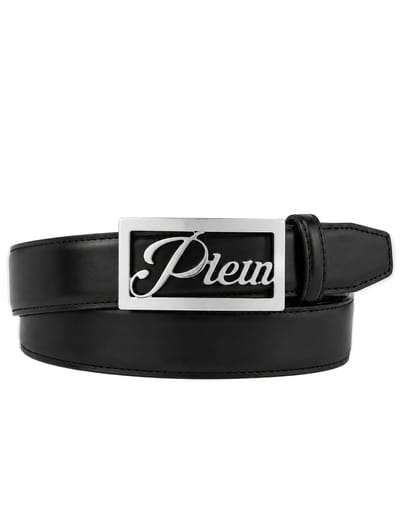 Plein Signature Log Leather Belt