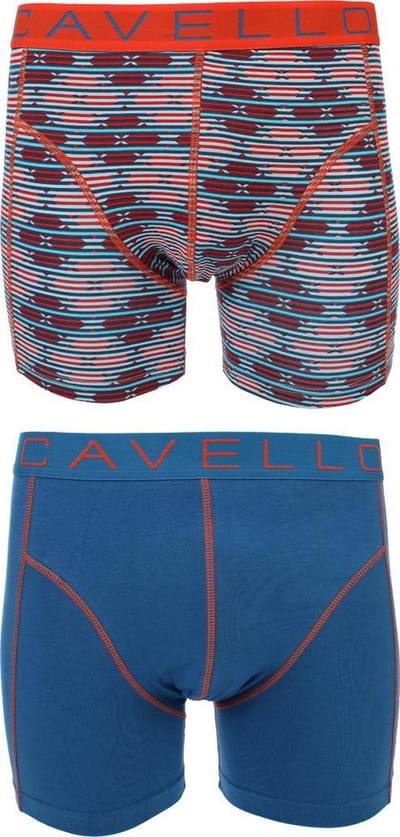 Cavello - 2-pack Boxershorts Blauw / Print - S