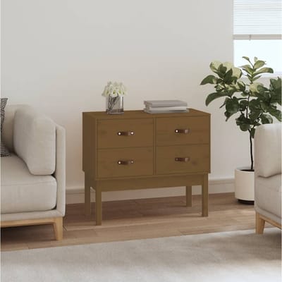 vidaXL - Wandkast - 90x40x78 - cm - massief - grenenhout - honingbruin
