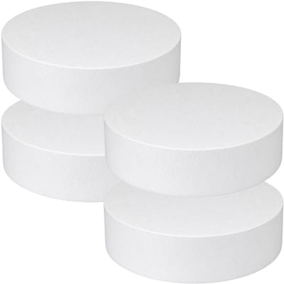 Piepschuim vormen - cirkel - 4x - D20 x 4 cm - styropor hobby / DIY vorm - basis knutselfiguren