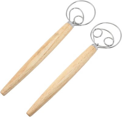 Duurzame Deegklopper met RVS en Houten Handvat, Perfect voor Brooddeeg, Deegmixen en Mengsels
