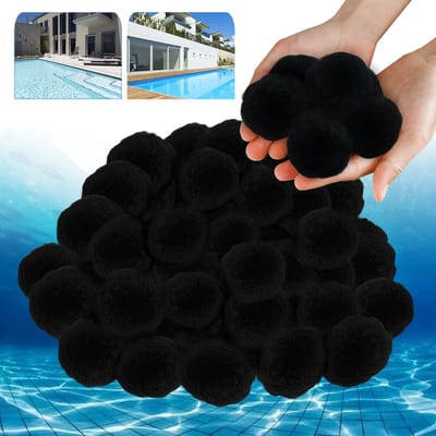 Froadp Filterballen voor Zandfilterinstallaties, 700g Filterballen, Kan 25 kg Filtersand Vervangen, Geschikt voor Pompfilter Zwembadfilter, Zwembadreinigingsaccessoires, Zwart, HERGEBRUIKBAAR (700g)