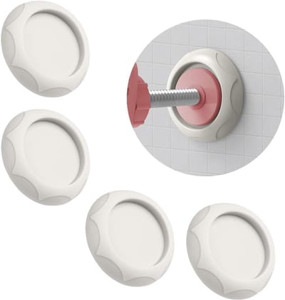 Babypoort muurbeschermer, 4 stuks wand beschermpads voor traphekje en deurrooster, veiligheidsmuurbeschermers, voor beschermen deur, trap, wandoppervlak, baby's en huisdieren veiligheid —ronde