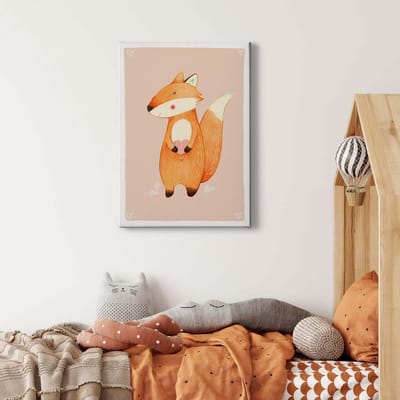 Canvas print DD123192 Fox A.S. Création 0,5 x 0,7 m Oranje / Terracotta Kantoor Hal/Gang Keuken Slaapkamer Woonkamer