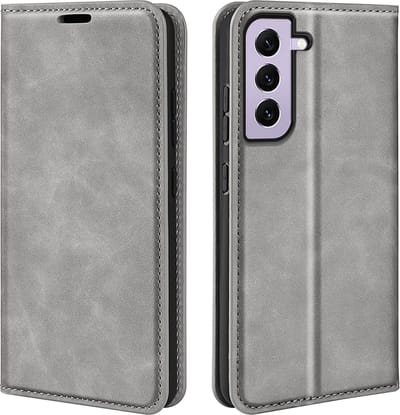 MobyDefend Hoesje - Geschikt voor Samsung Galaxy S23 - Luxe Wallet Bookcase (Magnetische Sluiting) - Grijs