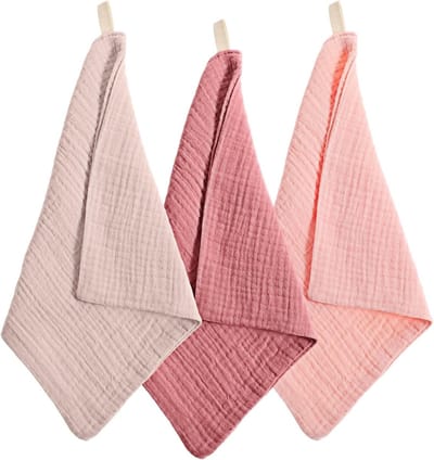 Set van 3 Zachte Muslin Doeken, Herbruikbare Gezichtsdoeken, Absorberende Make-up Verwijderaars voor Huidverzorging en Reizen
