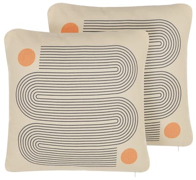 CALIBRACHOA - Sierkussen set van 2 - Beige - 45 x 45 cm - Polyester