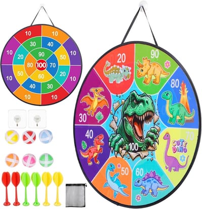 Dubbelzijdig Klittenband Dartbord voor Kinderen - Opvouwbaar Werpspel met Plakballen