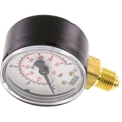 0..25 Bar Manometer Onderaansluiting Staal/Messing 50 mm Klasse 1.6