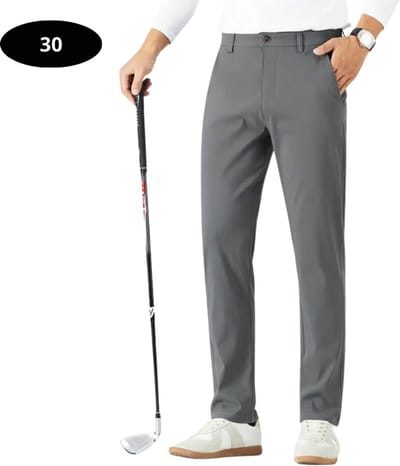 Livano Golfbroek Heren - Golfkleding - Golfen - Golf Accessoires - Nette Pantalon - Grijs XS - Maat 44