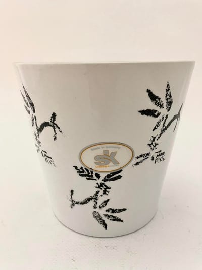 Bloempot Venetia flowers zwart - wit