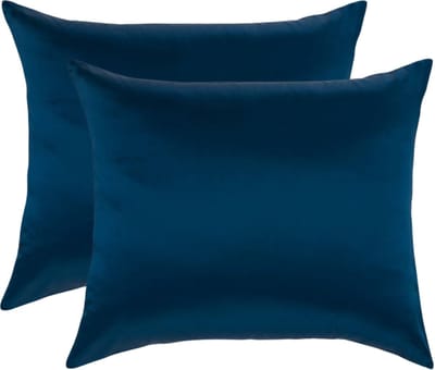 2x Zijden Kussensloop 80x80cm Blauw Hotelsluiting 19 Momme - Kussensloop set - Luxe Silk Kussensloop 100% moerbei zijde - Zijde kussensloop - Silk Heaven - 80x80cm / Hotelsluiting