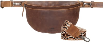 Micmacbags Next Navajo 2-in-1 Crossbody Schoudertas / Heuptas met Trendy Schouderband Festival Fanny Pack - Leren Dames Tas - Bruin