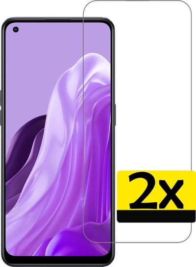 Screenprotector - Geschikt voor OPPO Reno 8 Lite - 2 Stuks - Extra Sterk - Beschermglas - Gehard Glas - Tempered Glass - Screen Protector