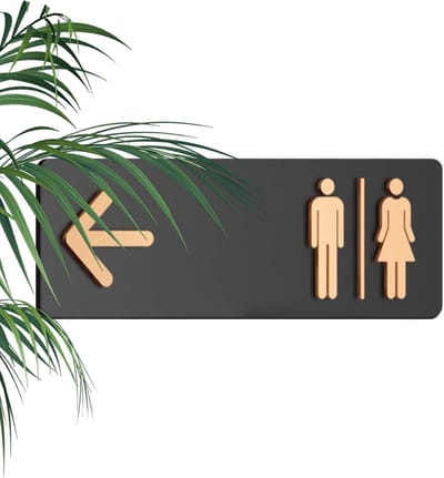 Acryl Toilet Richtingsbord Wandtoilet Bewegwijzering Links Geschikt Voor Kantoor Restaurant Hotel En Winkelcentrum
