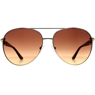 Guess Aviator Shiny Pale Gold Brown Gradient GU00158 voor dames