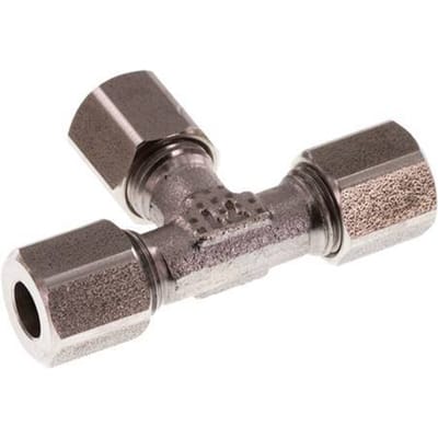 6LL RVS T-stuk Snijring 100 Bar DIN 2353 - FL3T-C-ST-06-LL