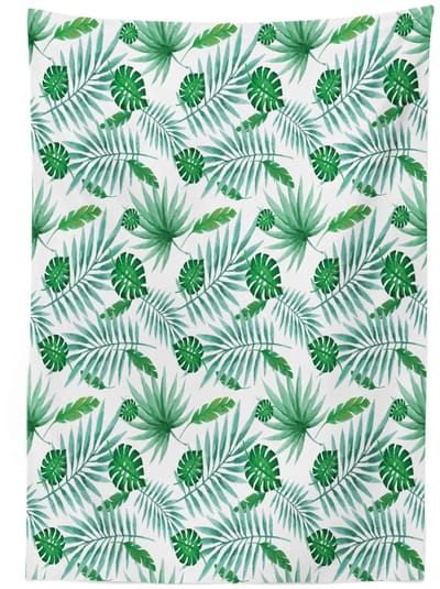 ABAKUHAUS Polynesisch Tafelkleed – 140x240 cm – Satijn, mandelgroen