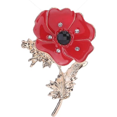 Dames Legering Mooie Vorm Broche Reversspeld Vrouwelijke Sieraden Accessoire(Rode Klaproos) rood