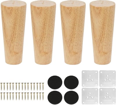 Houten Meubelpoten 6 cm - Set van 4 Conische Poten voor Meubels