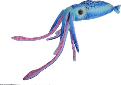 Wild Republic pluche octopus/inktvis knuffel - blauw - 38 cm - zeedieren knuffeldier