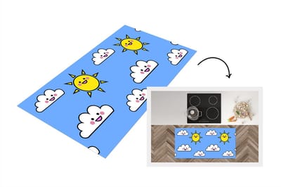 Keukenloper - Loper keuken - Kawaii - Patronen - Zon - Kinderen - 120x60 cm - Keukenloper vinyl