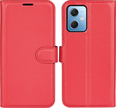 MobyDefend Hoesje - Geschikt voor Xiaomi Redmi Note 12 5G - Kunstleren Wallet Book Case (Sluiting Voorkant) - Rood