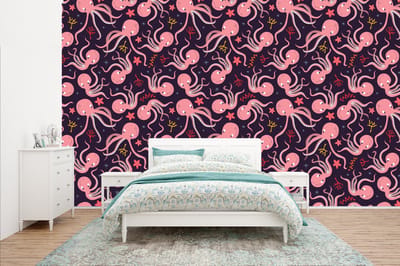 Behang - Fotobehang Octopus - Baby - Design - Breedte 400 cm x hoogte 240 cm