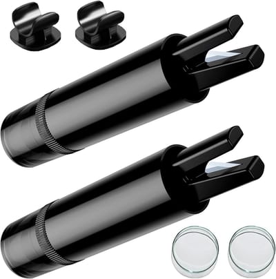 2 stuks Veiligheid shamer voor autoruiten, met transparant deksel, 2-in-1 veiligheidshamer en gordelsnijder, compact en praktisch, eenvoudig te gebruiken (Zwart) - Cyslmuk®