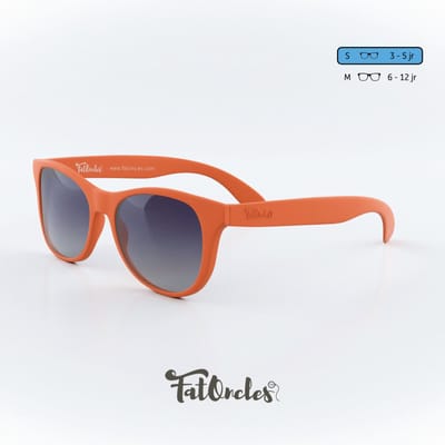 Kinder zonnebril. FatOncles JULIE-small, oranje. Flexibel, ultralicht & veilig. Voor kinderen van 3 t/m 5 jaar.