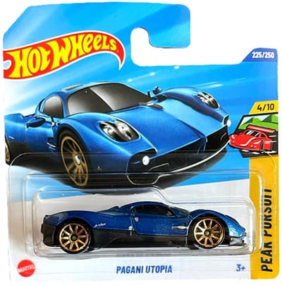 HOT WHEELS PAGANI UTOPIA METALIC BLUE 225/250 HW PEAK PURSUIT 4/10 1:64 SHORT CARD 2025