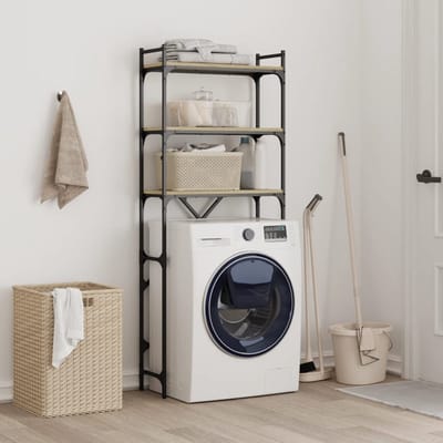 Wasmachine rek - Opbergrek - Wasmachine meubel - Opbouwmeubel - Toilet Rek - 67x25x163 cm - Sonoma Eiken