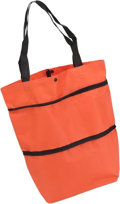 Opvouwbare Winkelwagen - Boodschappentrolley Reiswagen - Boodschappen Doen - Grote Capaciteit - 40D x 16B x 3H cm - Oranje