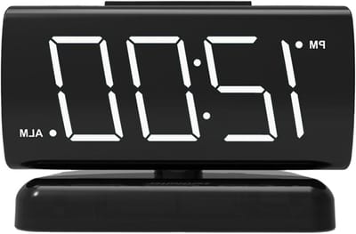 Digitale Klok - LED Klok Alarm - Tijdweergave - Roterend Display - 14.4 cm - Wit
