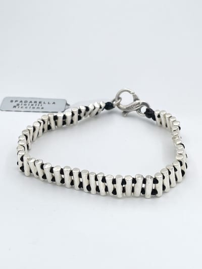 Spadarella Gioielli - SPBR19 - Armband - 925 Zilver - 10 mm - Black 4000 - 18 Cm-Italy
