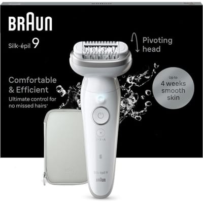 Braun Silk·épil 9 - Epilator Voor Eenvoudige Ontharing - Langdurig Gladde Huid - 9-011 - Wit/Zilver
