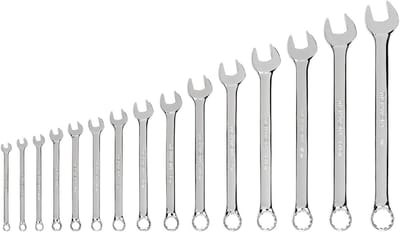 Stekelsleutel Set - Ringsleutels - Reparaties Uitvoeren - Voorkomt Afronden - 1/4 tot 1 inch - Zilverkleurig